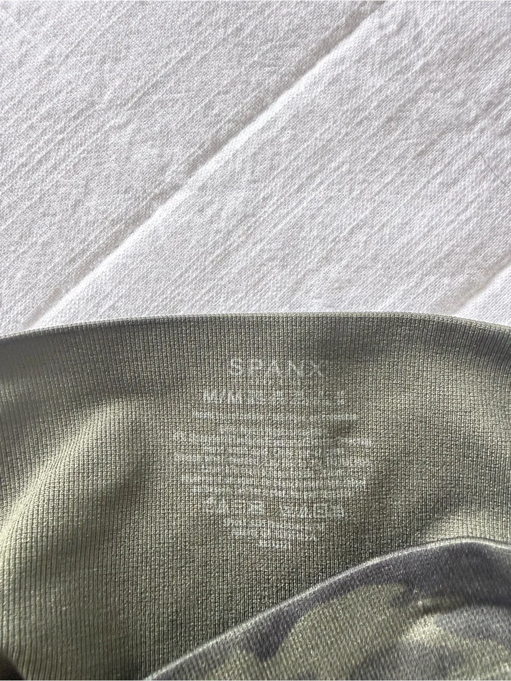 Spanx Camo Camouflage Ribbed Leggings High Waist Olive Green M